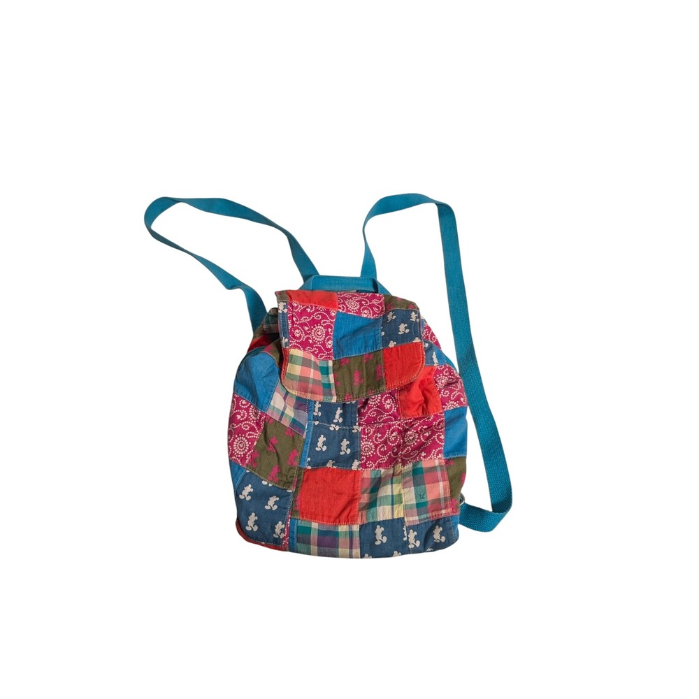 Disney Parks Mickey Mouse Patchwork Mini Backpack Multi Color Boho Bag